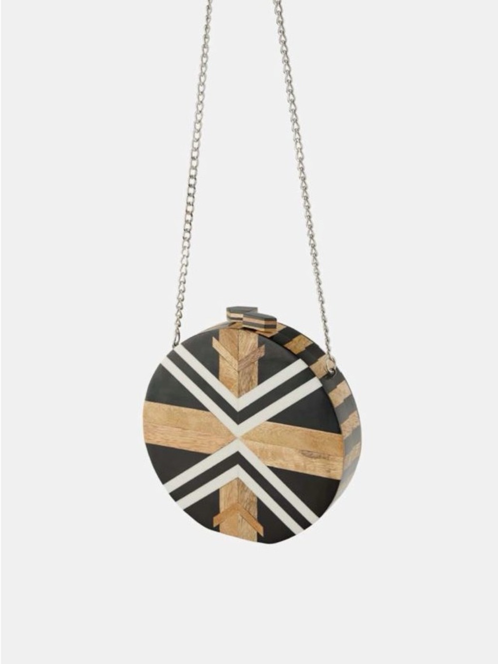 Zara Multicolor Wood Crossbody Bag